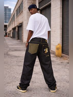 Coogi Bee Graphic Buzz Jeans 40x34 Baggy Y2K Hip Hop Streetwear Rare Denim Teamz